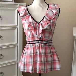 Anthropologie “lil” ruffle sleeveless top